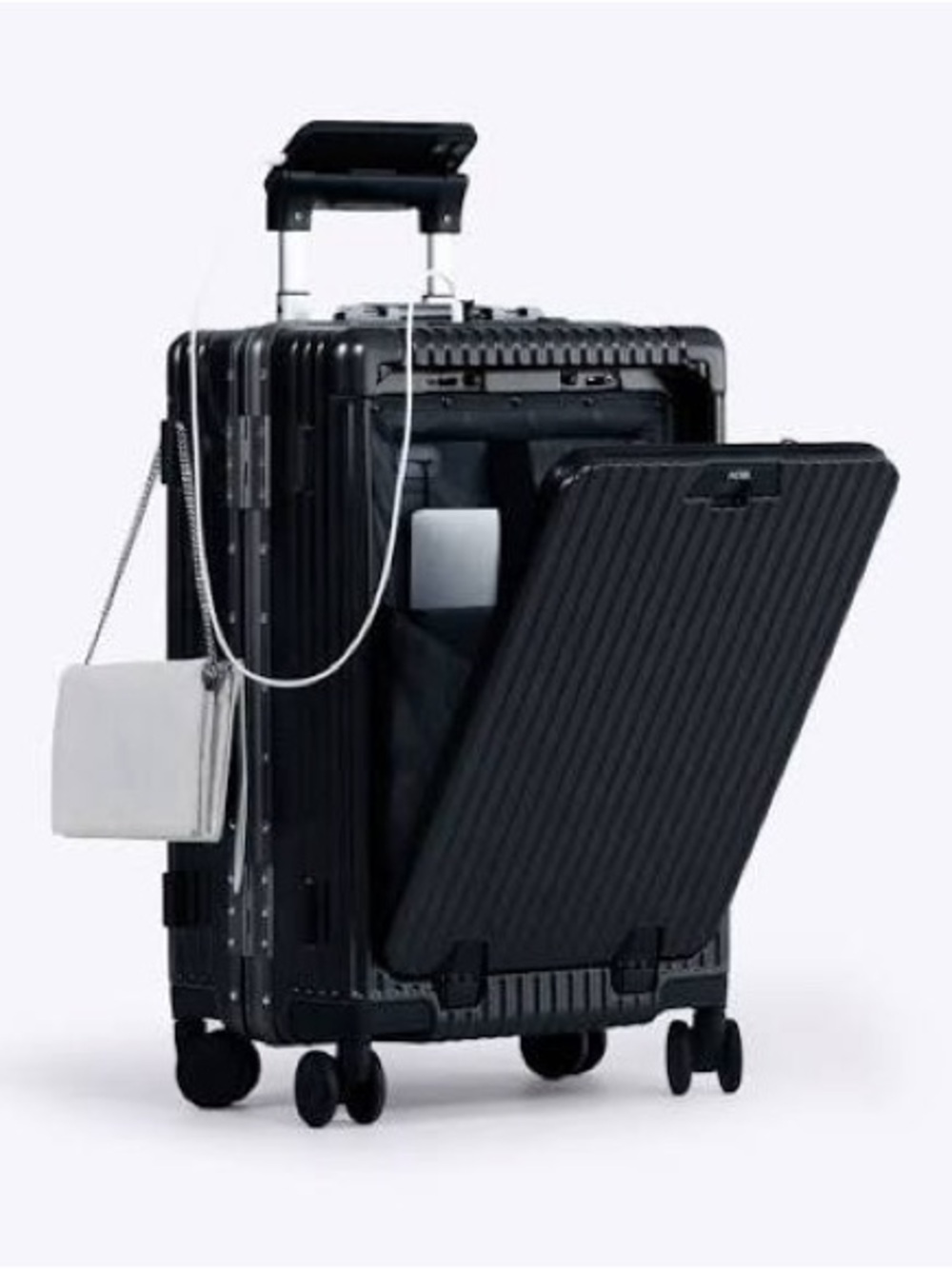 NOBL Black Hard-Shell Spinner Carry-On with Front Access